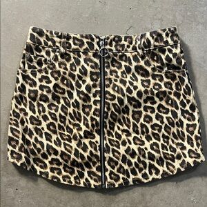 Leopard Print Mini Skirt